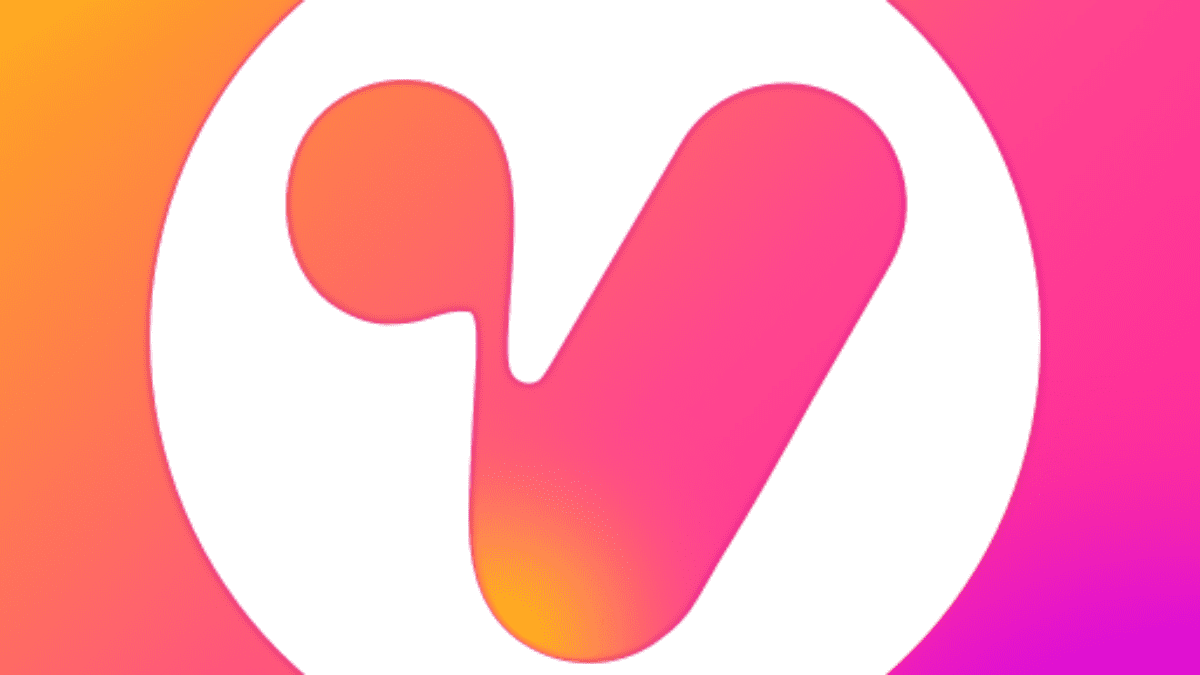 V Logo On Colorful Background, Representing Vidshow Music Video Editor.