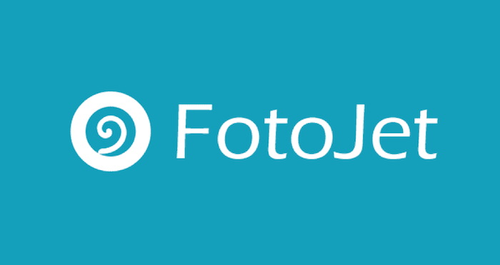 1. Fotojet Collage Maker Logo On Blue Background.