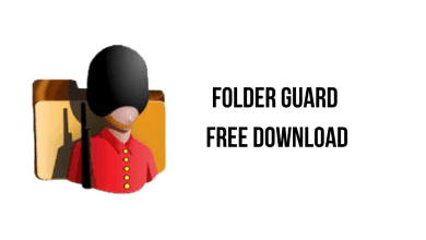 An Illustration Of A Person In British Royal Guard Attire, Standing In Front Of A Brown Folder Icon. Accompanying Text Reads, &Quot;Folder Guard Pro Free Download&Quot; In Bold, Black Letters. This Version Is Available At Khanpc With An Optional Patch For Enhanced Features.