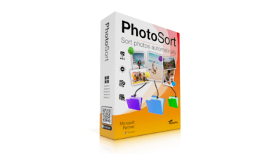 Packaging Of Abelssoft Photosort 2024 Software, Showing The Box With Images Connected To Colored Folders, Indicating Photo Organization Capabilities. The Box Highlights Compatibility With Windows 10 &Amp; 11, Features Like Sorting, And Partnerships With Microsoft.