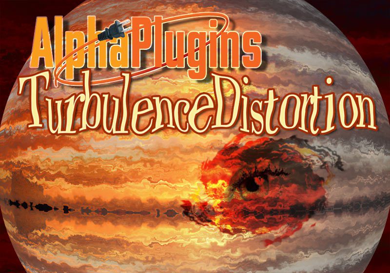 A Surreal Artistic Image Features A Planetary Surface Resembling Jupiter. The Orange Text &Quot;Alphaplugins Turbulencedistortion&Quot; Stands Out, With The Word &Quot;Alpha&Quot; Modified By A Rocket Graphic. An Embedded Distorted Human Eye Gazes Eerily From The Planet, Adding To The Cosmic Intrigue.