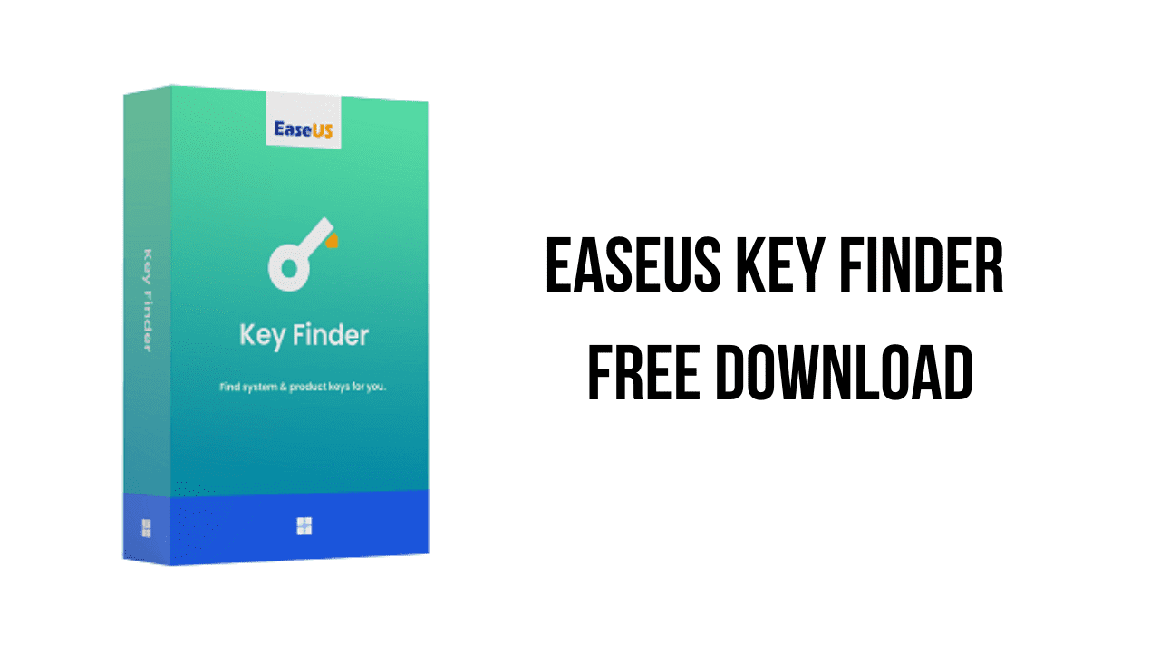 Image Of A Software Box For &Quot;Easeus Key Finder Pro&Quot; Next To The Text &Quot;Easeus Key Finder Free Download&Quot; On A White Background. The Box Features A Symbolic Key Graphic And The Easeus Logo, With The Subtitle &Quot;Find System &Amp; Product Keys For You.